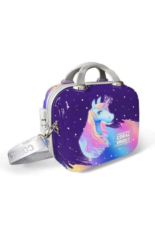 Coral High Unicorn Desenli Omuz Askılı PC Makyaj Çantası 16896