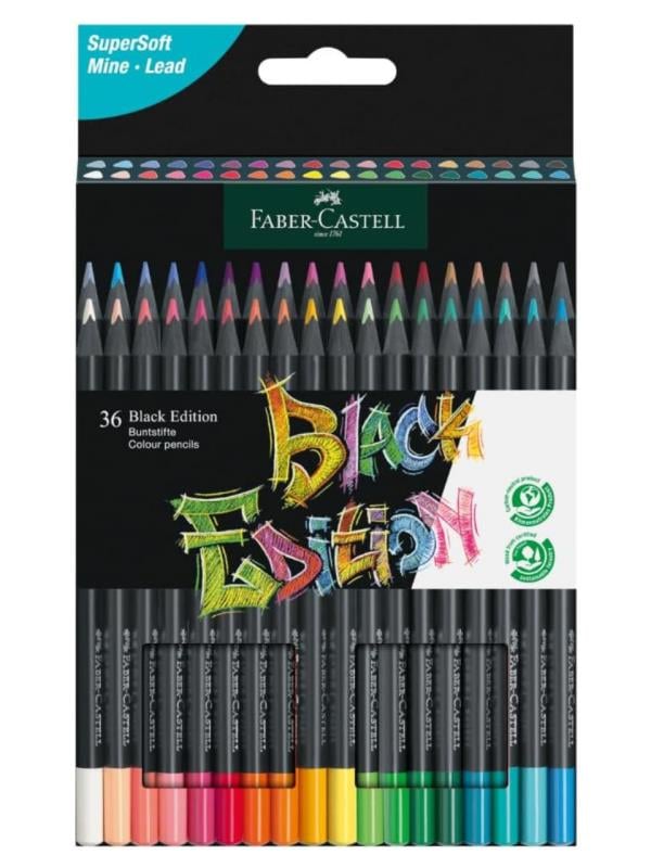 Faber Castell 116436 - Renkli kalemler Blackwood, Black Edition, 36'lı kutu