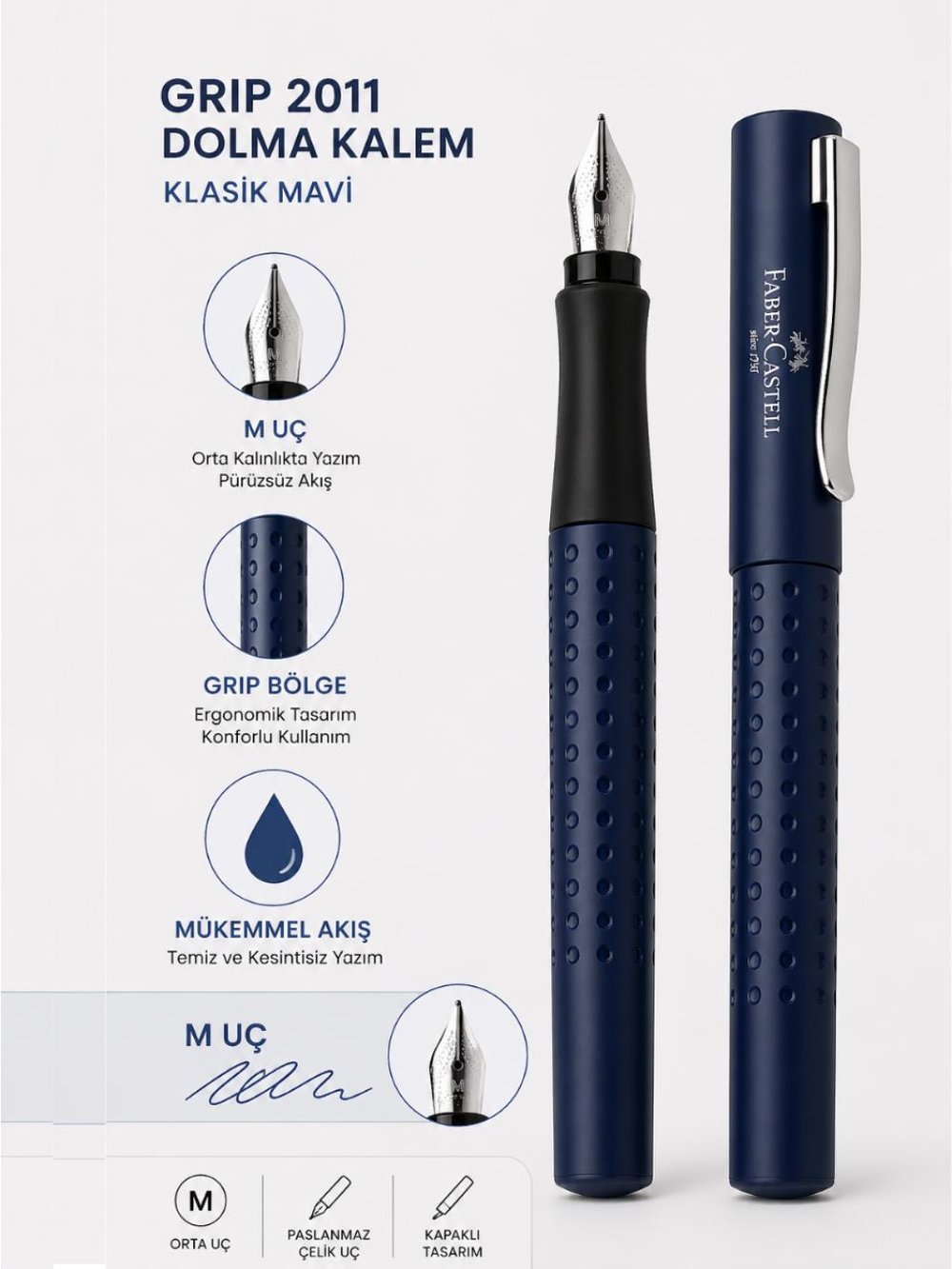 Faber Castell Grip 2010 Dolma Kalem M Uç Siyah