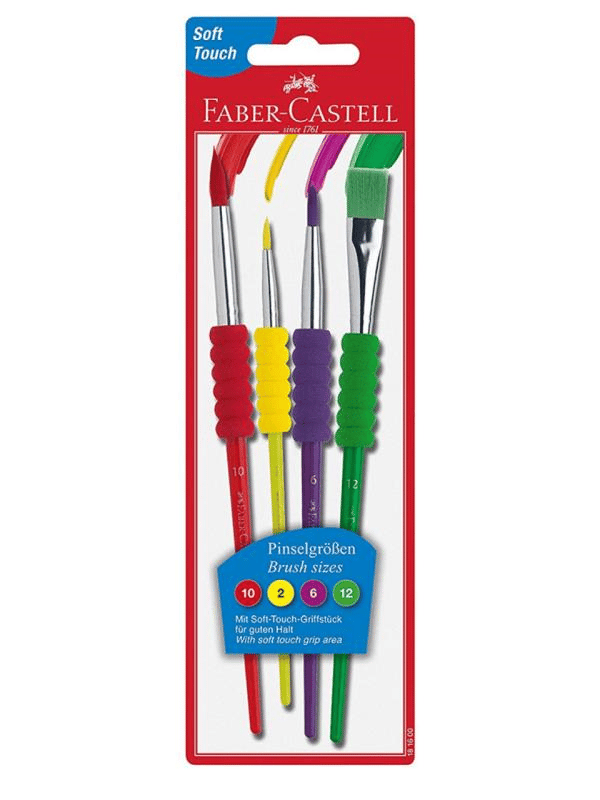 Faber-Castell Soft Touch Fırça Seti Parlak Renkler 4'lü