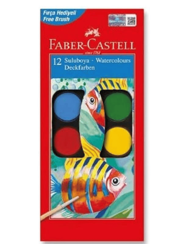 Faber Castell Suluboya 12 Renk Büyük Boy