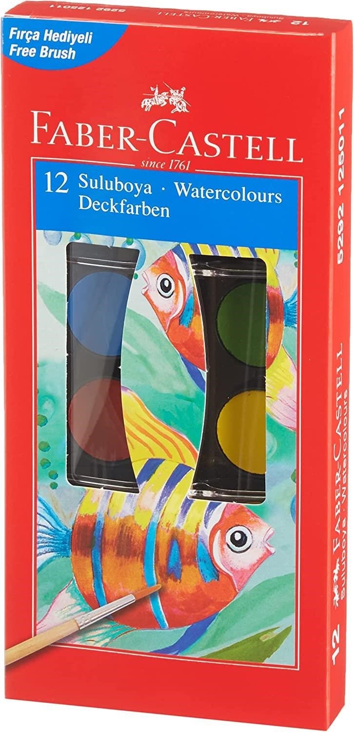 Faber Castell Suluboya Redline 12 Renk Küçük Boy 125011