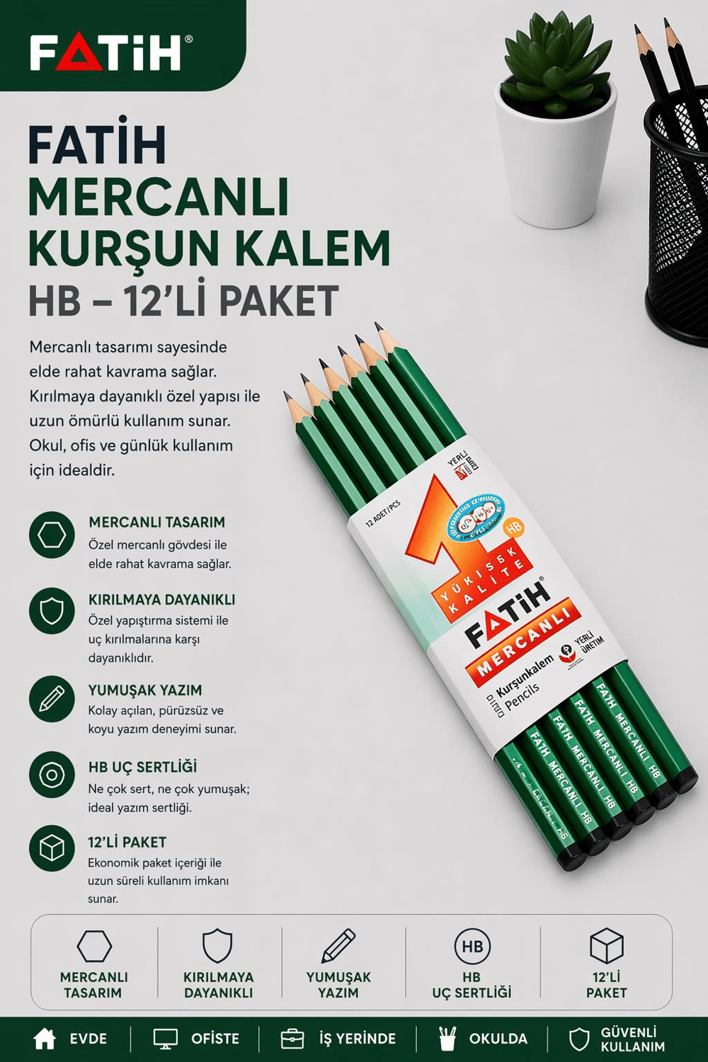Fatih Mercanlı Kurşun Kalem Hb 12'Li