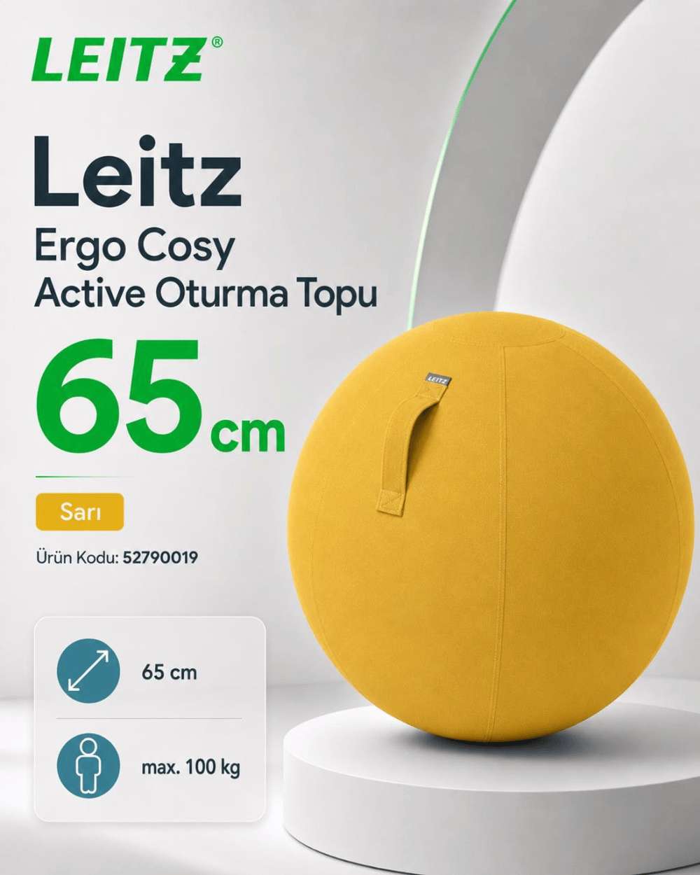 Leitz Ergo Cosy Active Oturma Topu SARI - KOD:52790019