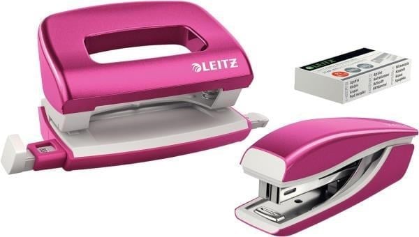 Leitz NeXXt WOW Mini Zımba ve Delgeç Seti - Pembe - KOD:55612023