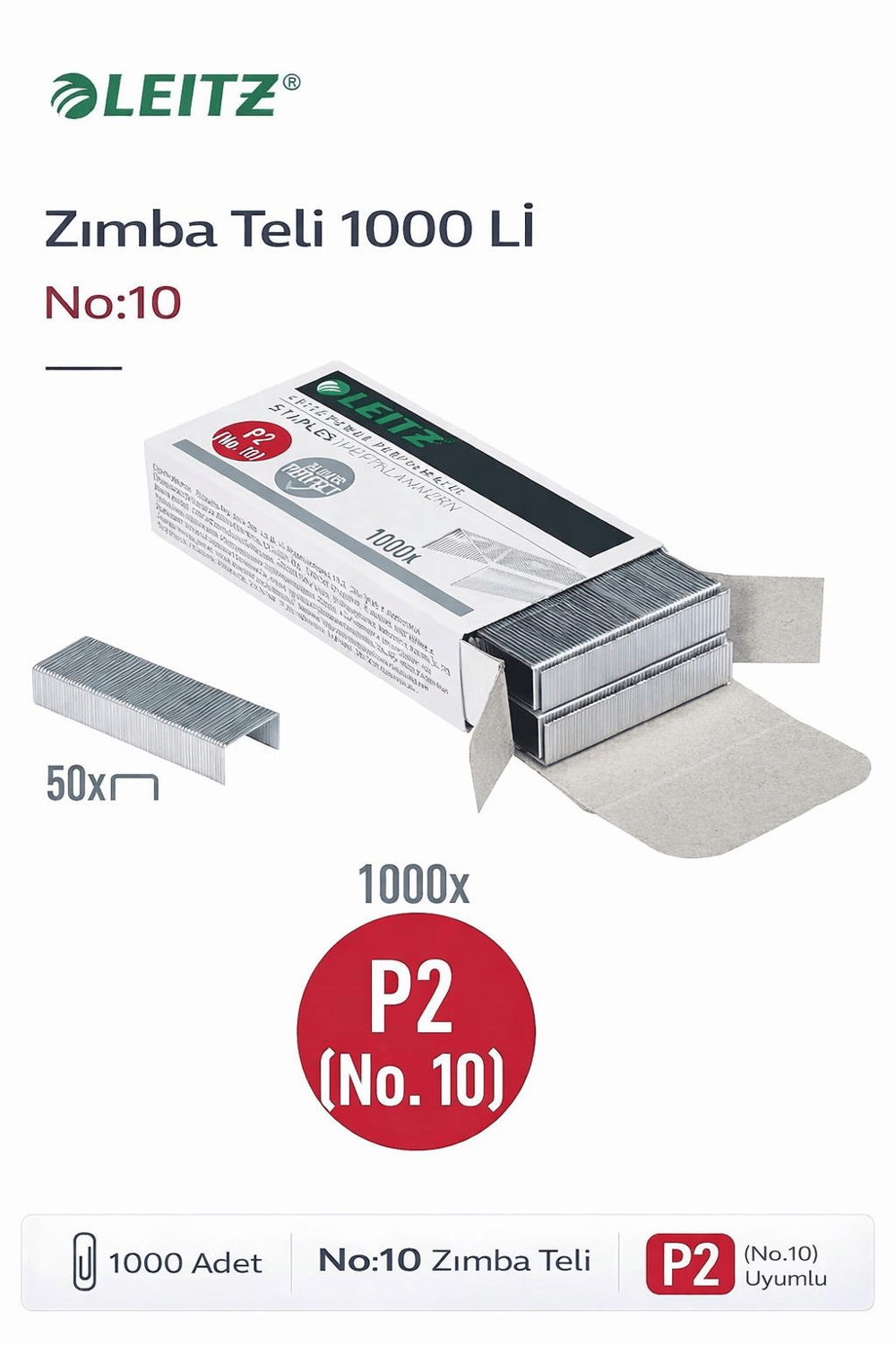 Leitz Power Performance P2 Zımba Telleri (No:10 – 1000 Adet)