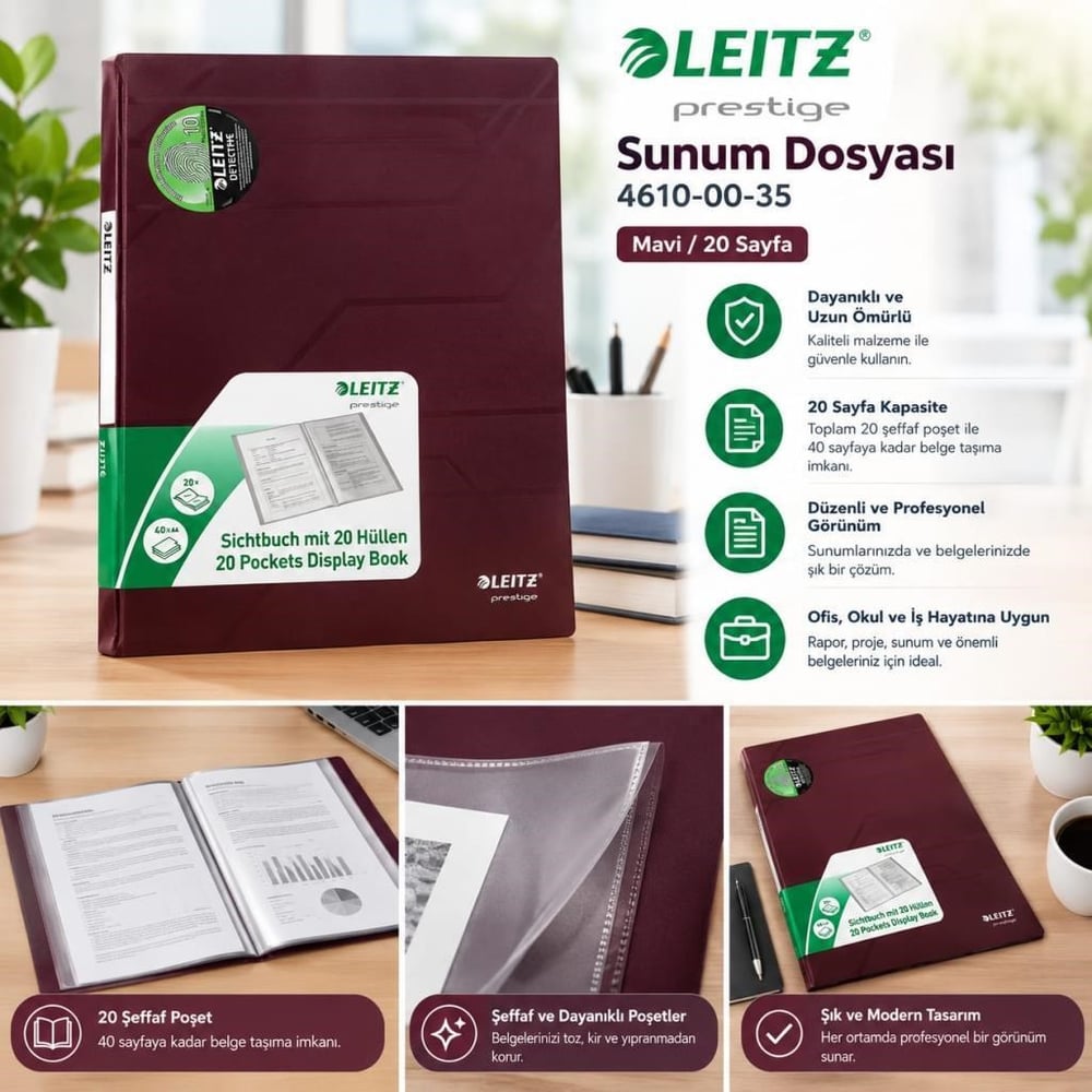 Leitz Sunum Dosyası 4610-00-76 Kahverengi 20 Sayfa
