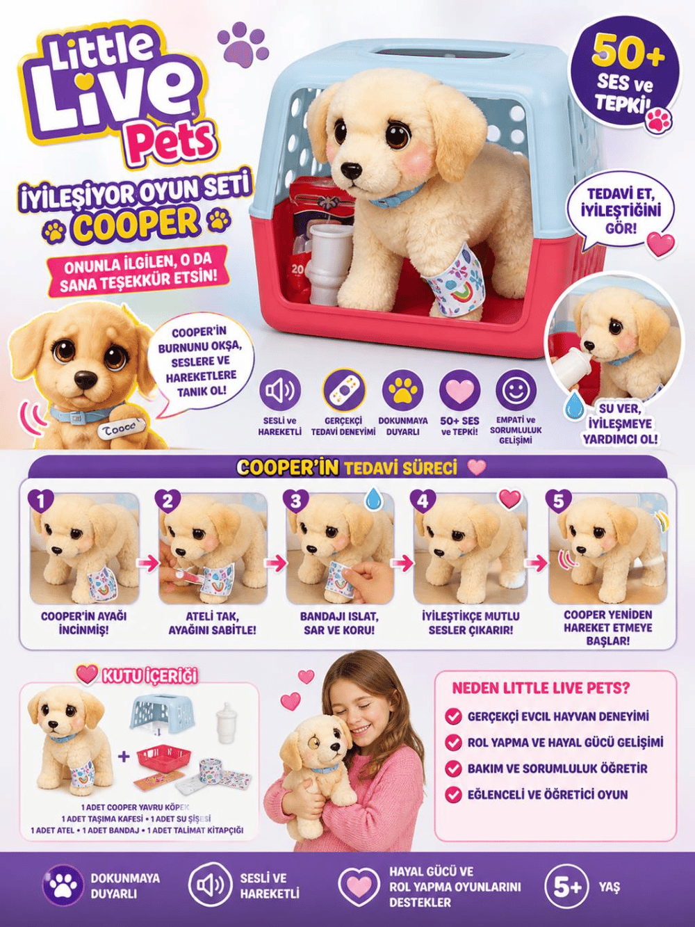 Little Live Pets Sesli ve Hareketli Yavru Köpek İyileşiyor Oyun Seti L0100000