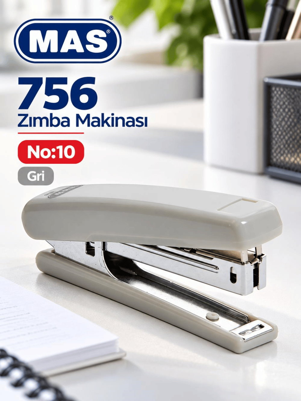 Mas 756 Zımba Makinesi No:10 Gri 