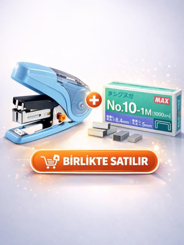 MAX SAKURI KİDS HD-10NLCK Mavi Mini Zımba Makinesi + Zımba Teli (20 Sayfaya Kadar)