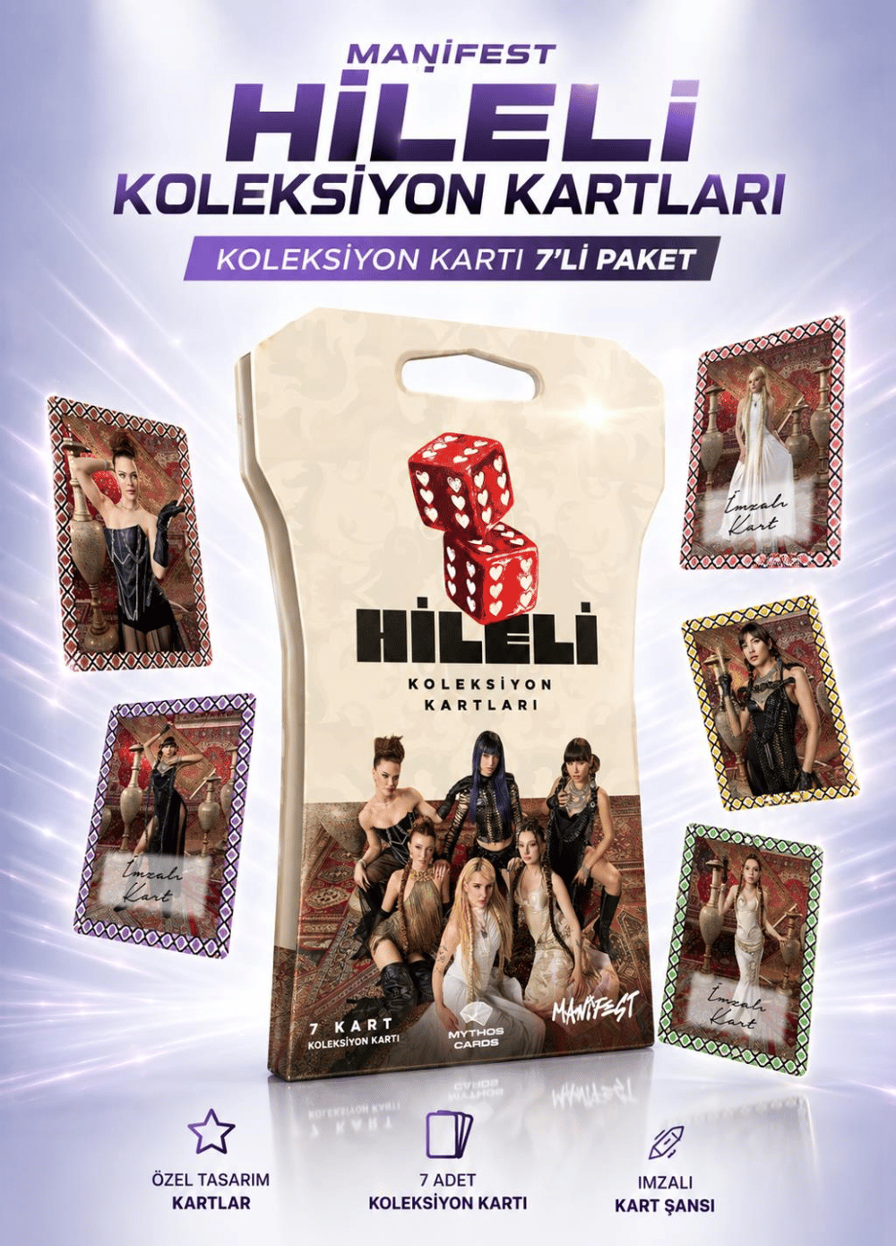 Mythos Cards Manifest Hileli Serisi Koleksiyon Kartları 7'li Paket | Resmi Lisanslı