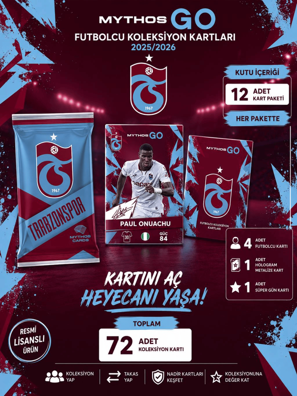 Mythos Pulse Trabzonspor Futbolcu Kartları 10'lu Özel Kutu 2025/2026 | Resmi Lisanslı