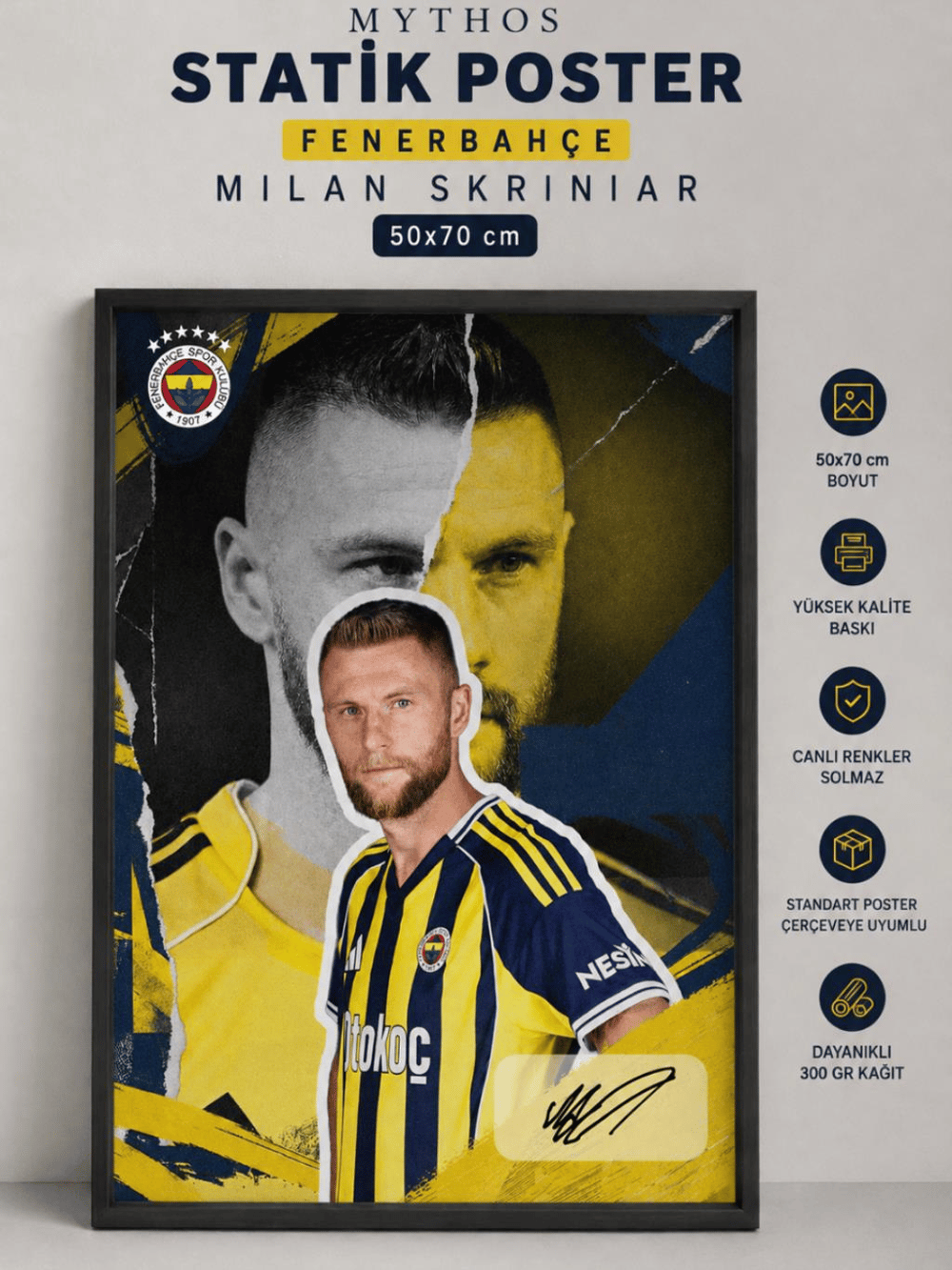 MYTHOS Statik Poster Fenerbahçe Milan Skriniar 50x70 cm