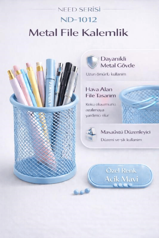 Need Metal File Kalemlik Açık Mavi ND-1012