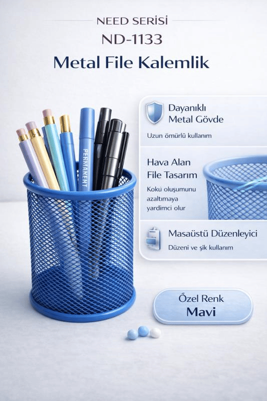 Need Metal File Kalemlik Mavi ND-1133