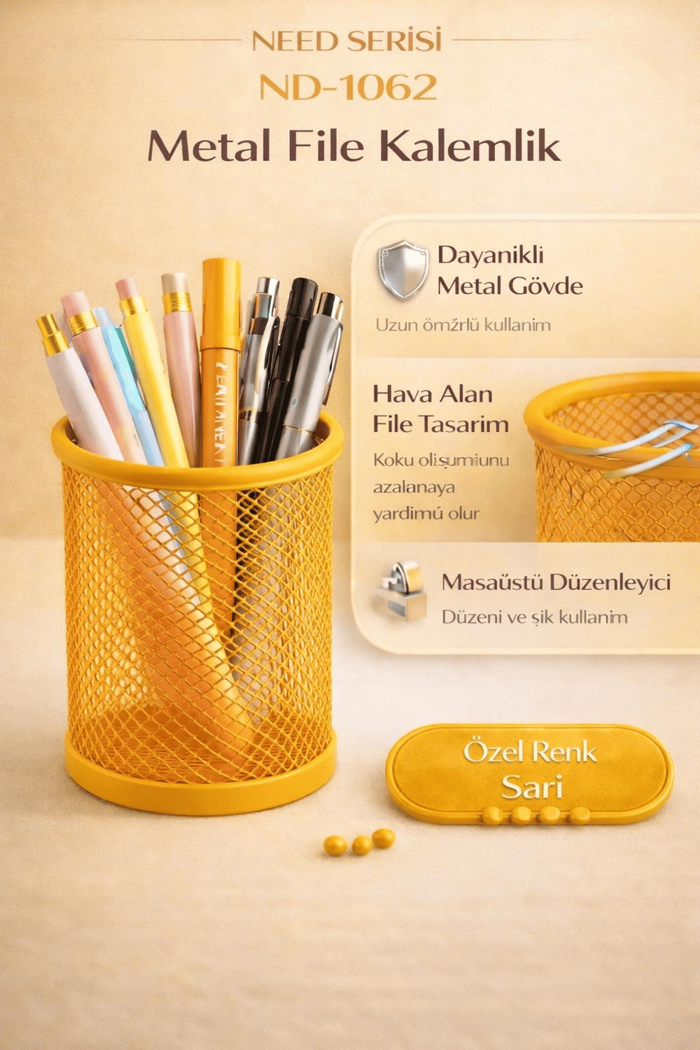Need Metal File Kalemlik Sarı ND-1062