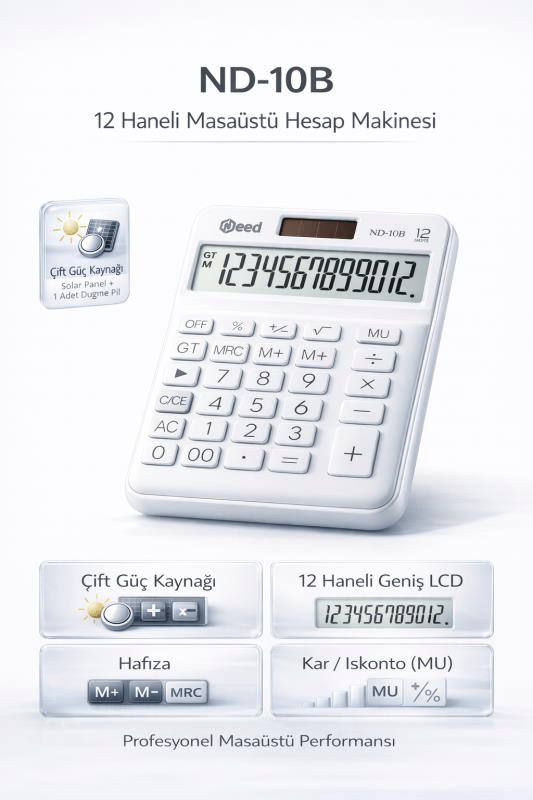 Need Nd-10B Beyaz Hesap Makinesi