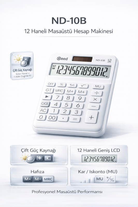 Need Nd-10B Beyaz Hesap Makinesi