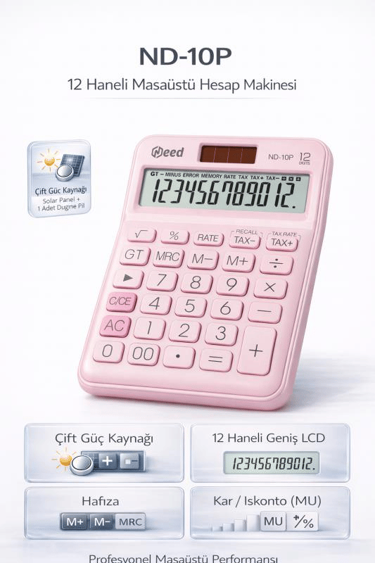 Need Nd-10P Pembe Hesap Makinesi