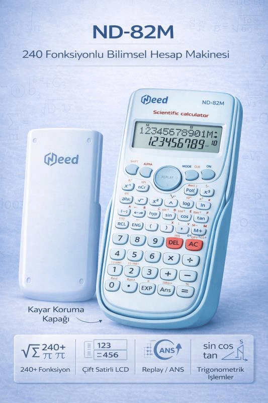 Need ND-82M Mavi 240 Fonksiyonlu Bilimsel Hesap Makinesi