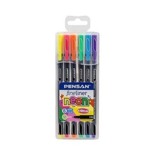 Pensan Fineliner 6 Neon Renk 0.4 Uç