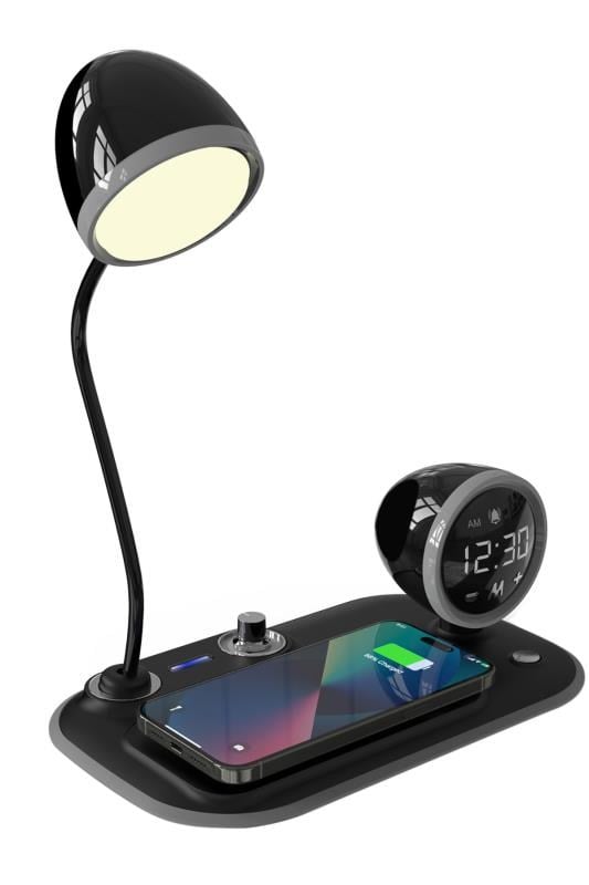 S-link SL-CW21 Siyah Telefon Uyumlu Fast Şarj 15W Ayarlanabilir Led Işıklı Masa Lambası