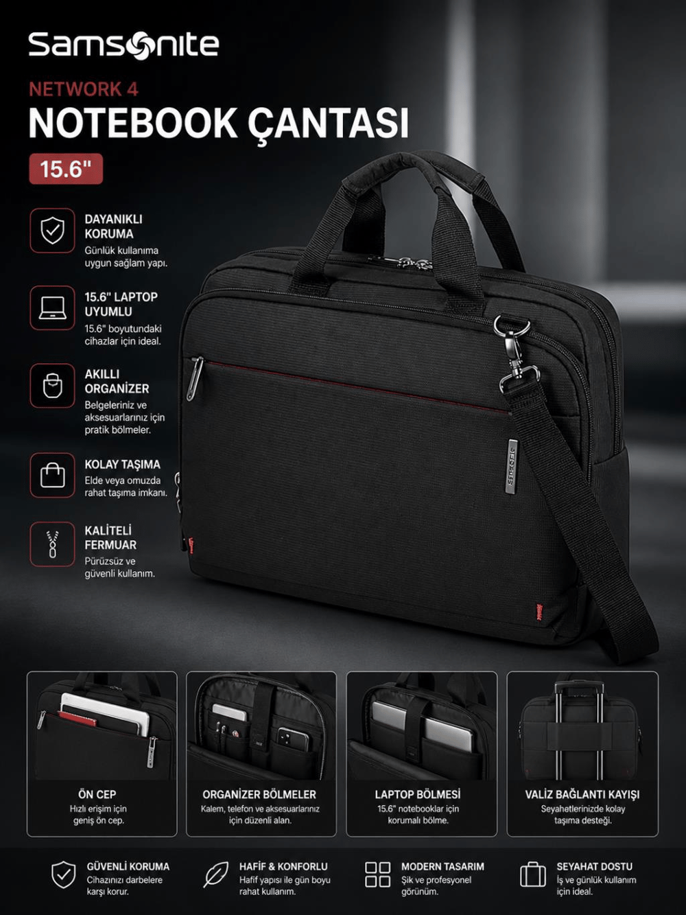 Samsonite Kı3-09-002 Siyah 15.6