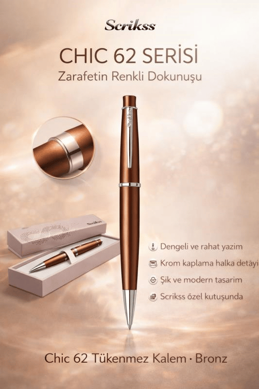 Scrikss Chic 62 Tükenmez Kalem Bronz