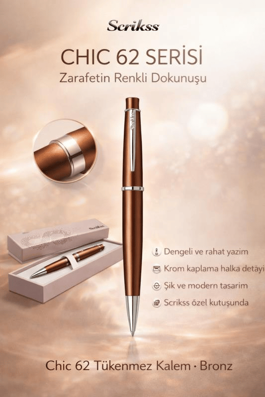Scrikss Chic 62 Tükenmez Kalem Bronz