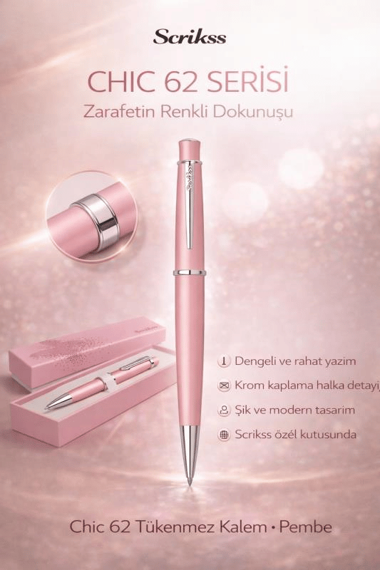 Scrikss Chic 62 Tükenmez Kalem Pembe