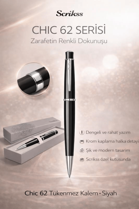 Scrikss Chic 62 Tükenmez Kalem Siyah