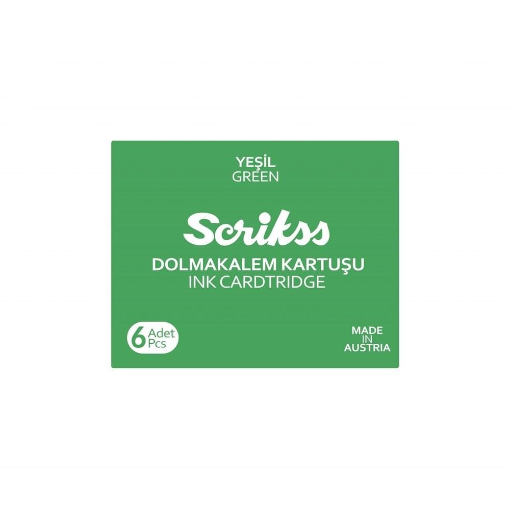Scrikss Dolma Kalem Kartuş 6'lı Paket Yeşil