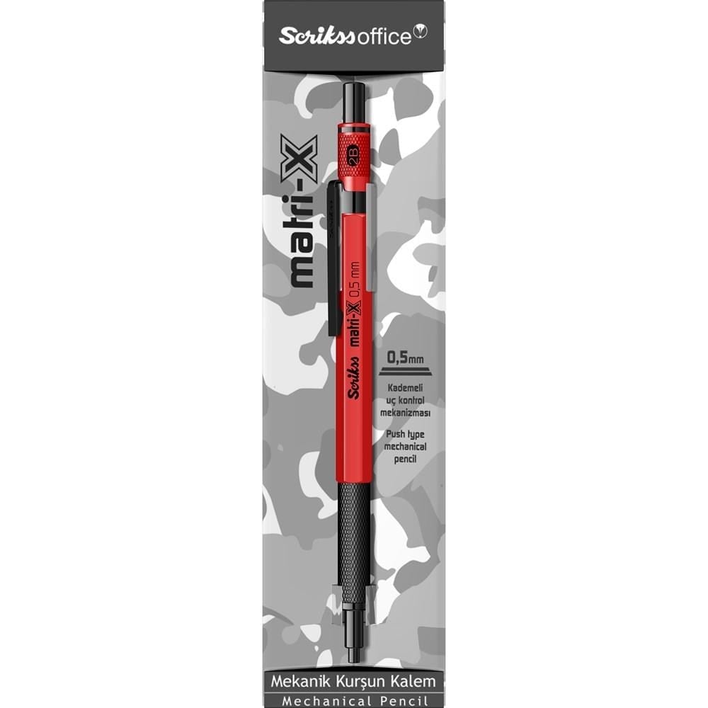Scrikss Matri-X Mekanik Kurşun Kalem 0.5 mm Kırmızı