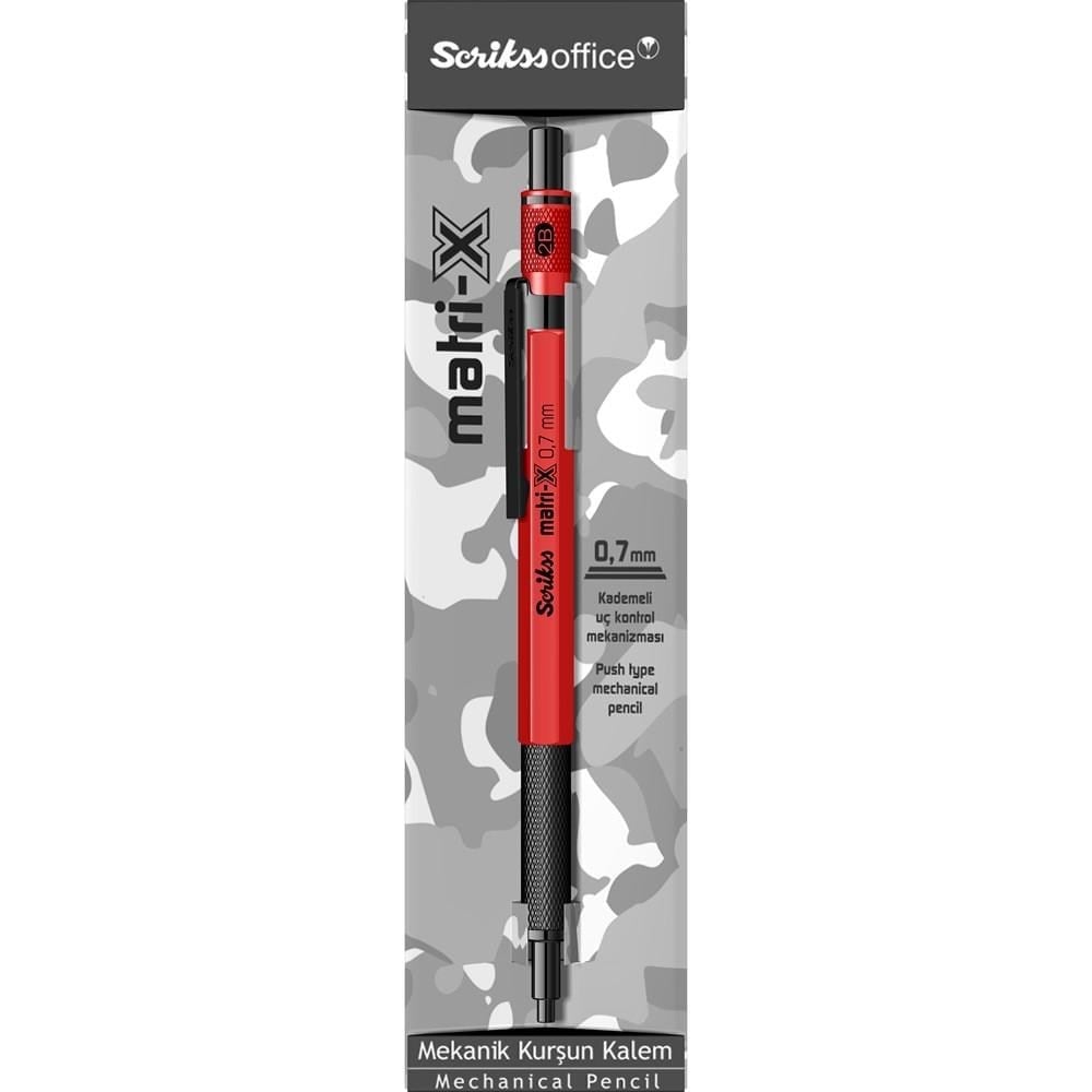 Scrikss Matri-X Mekanik Kurşun Kalem 0.7 mm Kırmızı