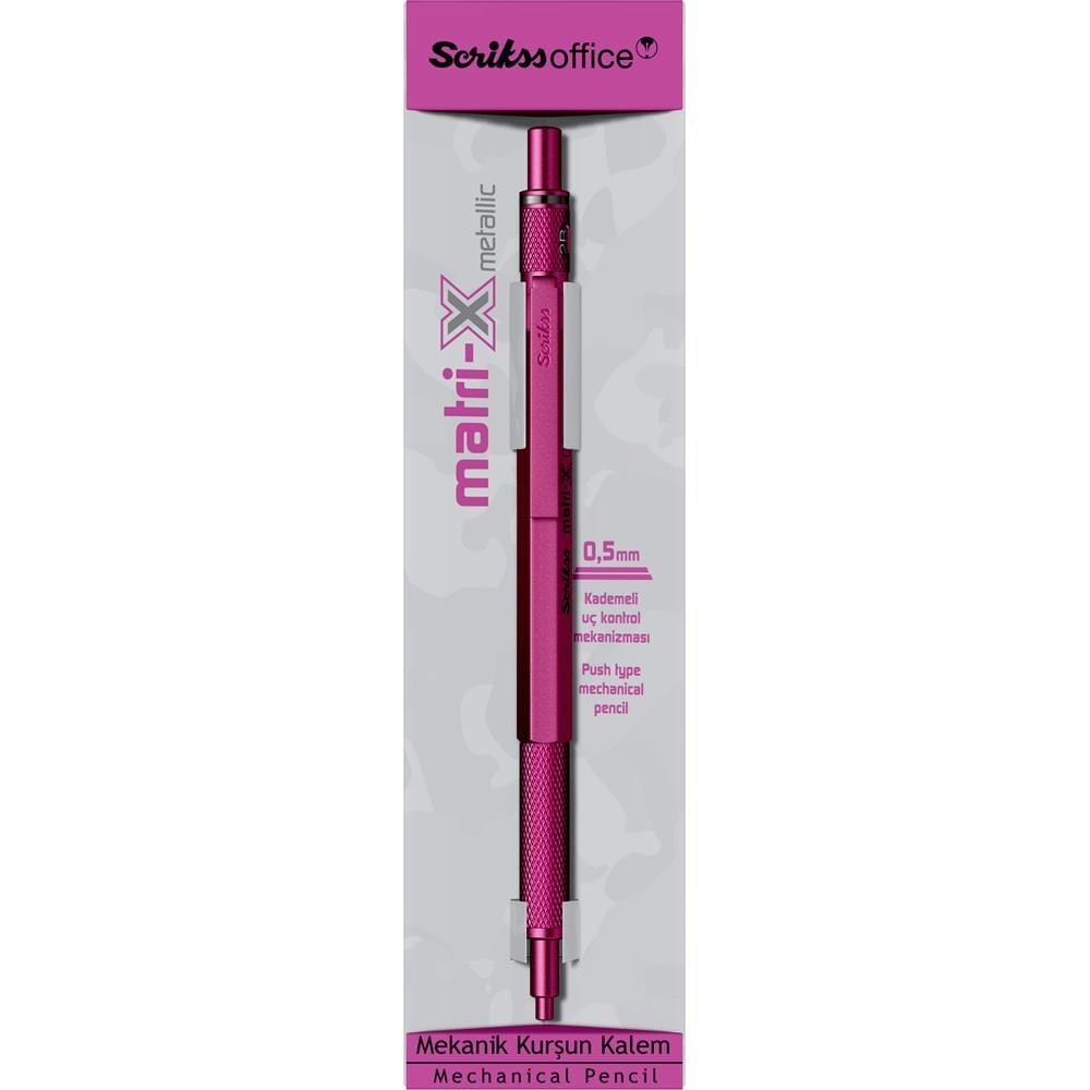 Scrikss Matri-X Mekanik Kurşun Kalem 0.5 mm Metalik Pembe