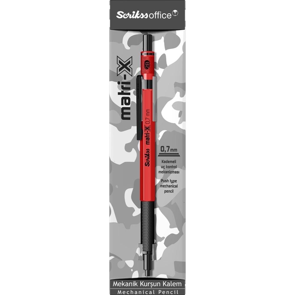 Scrikss Matri-X Mekanik Kurşun Kalem 0.7 mm Kırmızı
