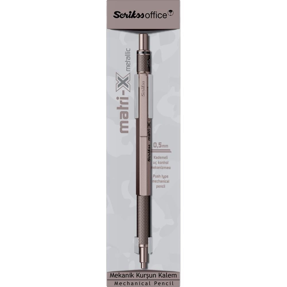 Scrikss Matri-X Mekanik Kurşun Kalem 0.5 Mm Metalik Gri