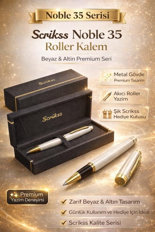 Scrikss Noble 35 Roller Kalem Beyaz Altın