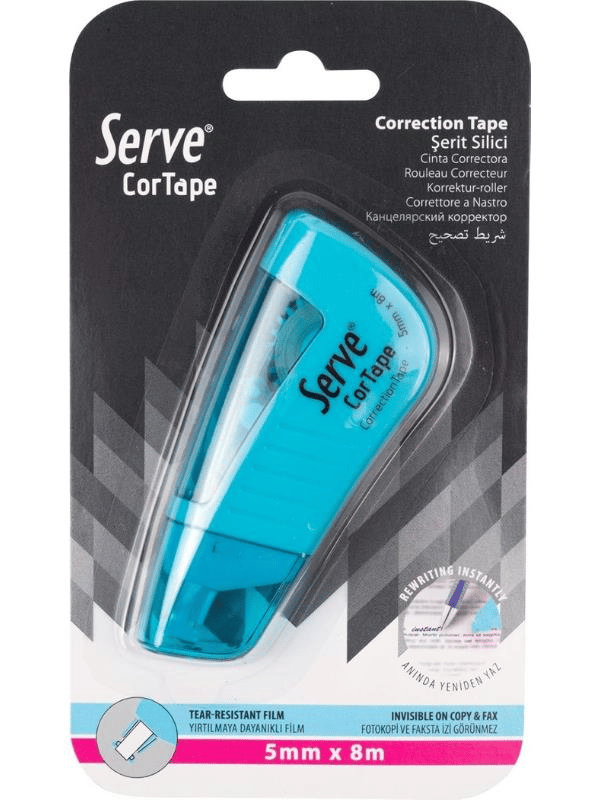 Serve Cortape Şerit Silici 5 mm*8Mt Fosforlu Mavi 