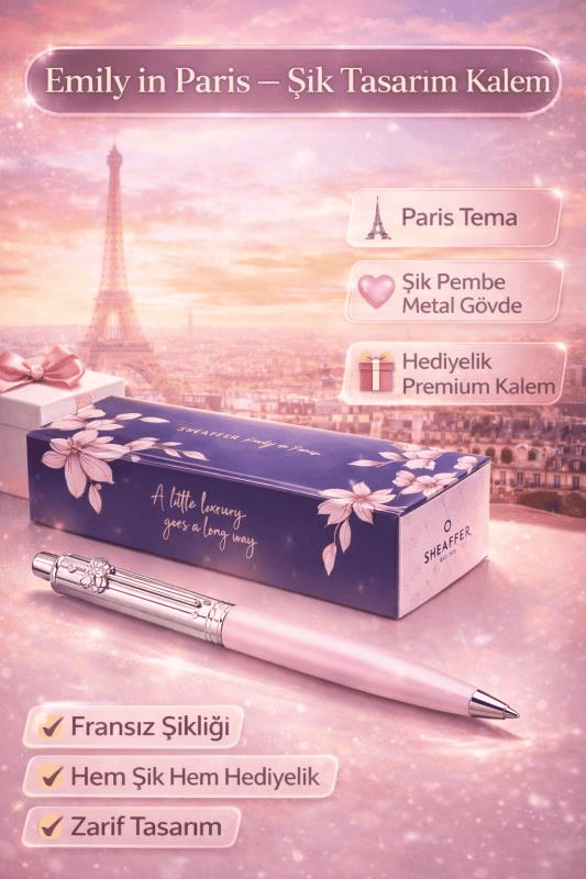 Sheaffer Sentinel Emily in Paris 321 Pembe Mat Gövde Krom Detaylı Tükenmez Kalem