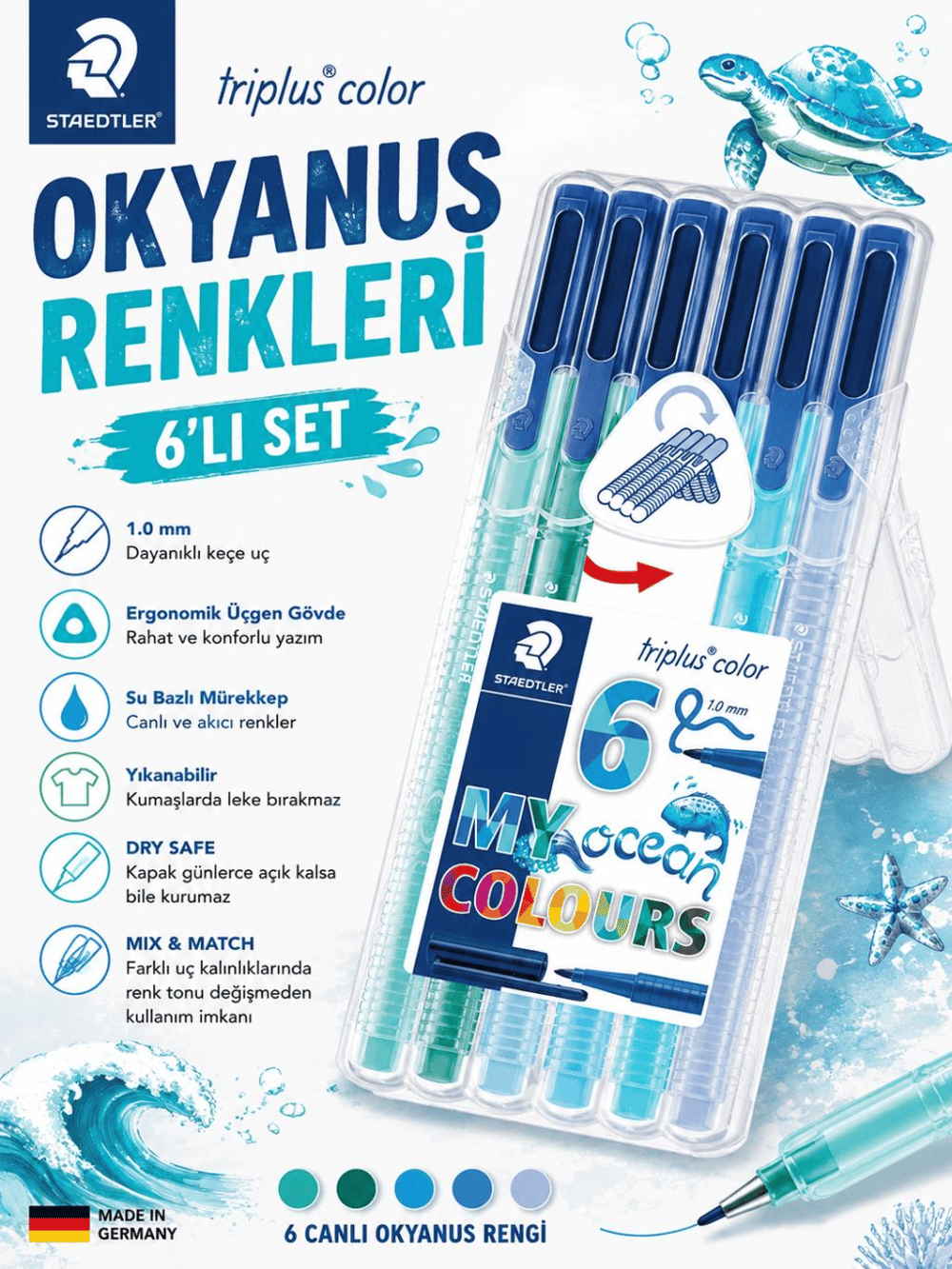 Staedtler Keçeli Kalem 6 Lı Okyanus 323 Sb6Cs5