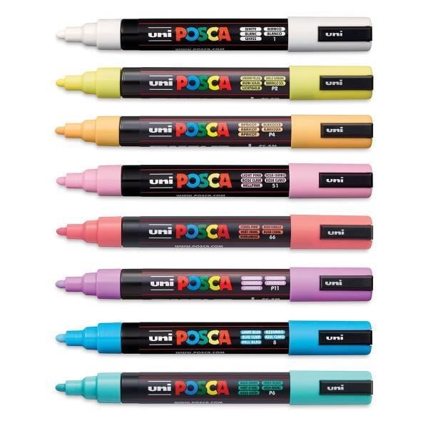 Uni Posca 1.8-2.5 Su Bazlı Poster Markörü Sotf Renk 8Li - PC-5M/8C SC Set