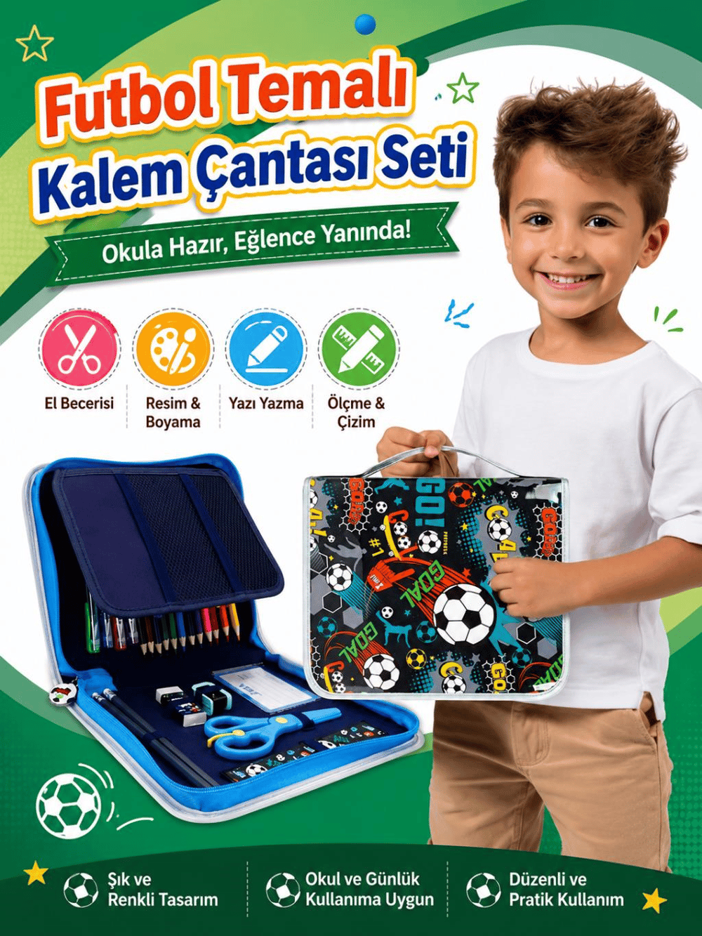 Vest Football Goal 36 Parça Boyama Seti Kalem Çantası VST-KS0011/U2089