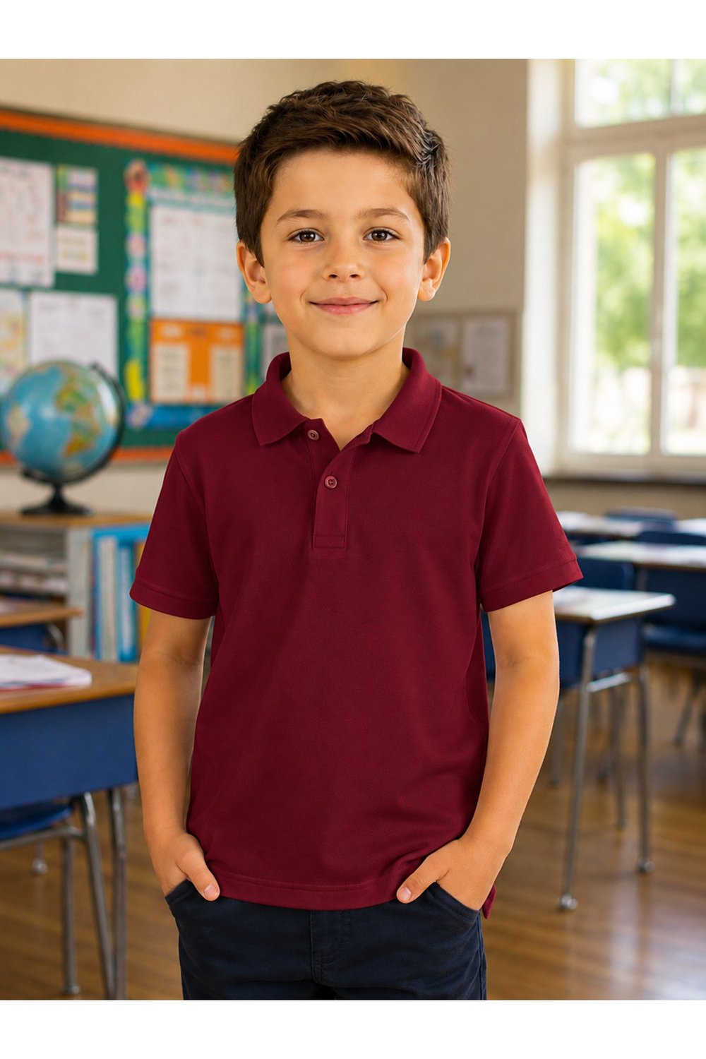 KOÇSA TEKSTİL beyaz unisex okul lakos