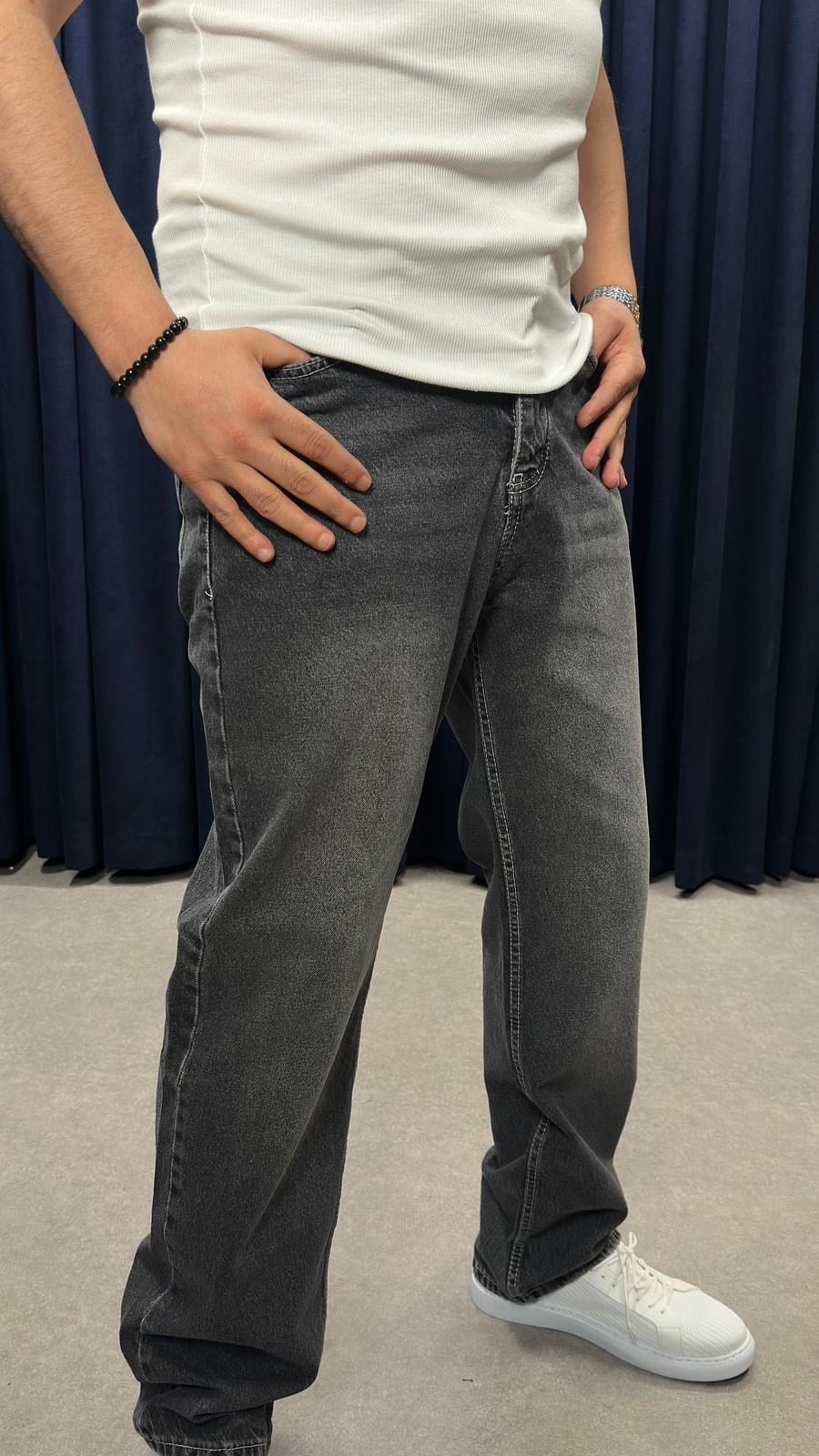 Baggy Kot Pantolon Füme