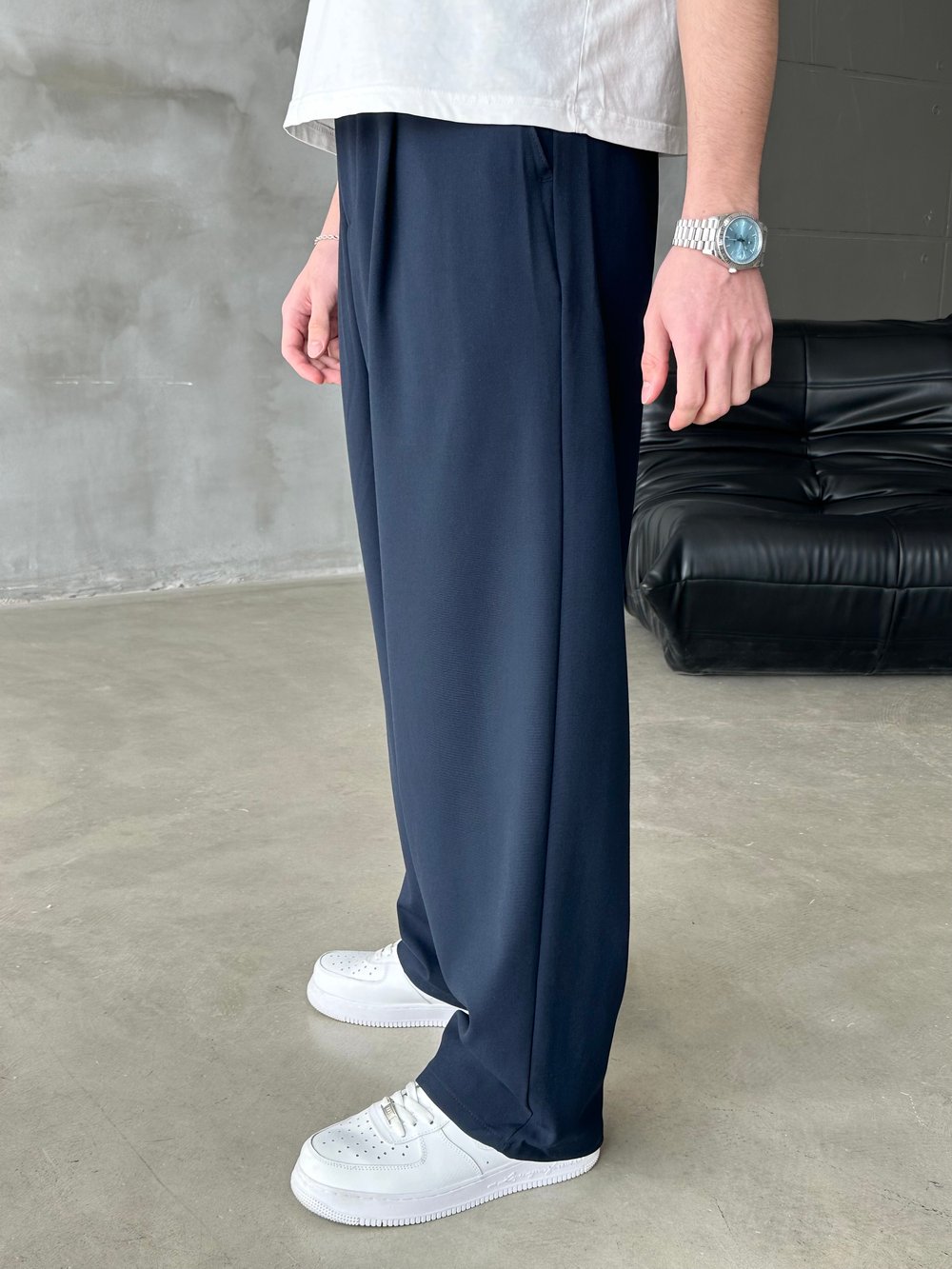 Extra Baggy Kumaş Pantolon Lacivert
