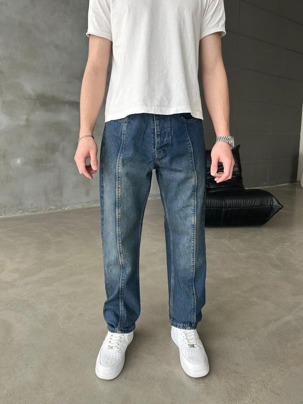 Dikiş Detaylı Regular Jean Lacivert