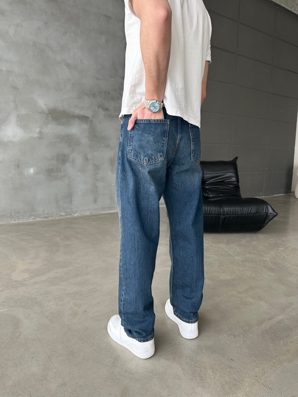 Dikiş Detaylı Regular Jean Lacivert