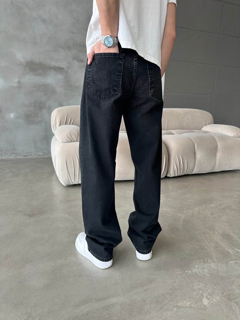 Eskitmeli Regular Jean Siyah