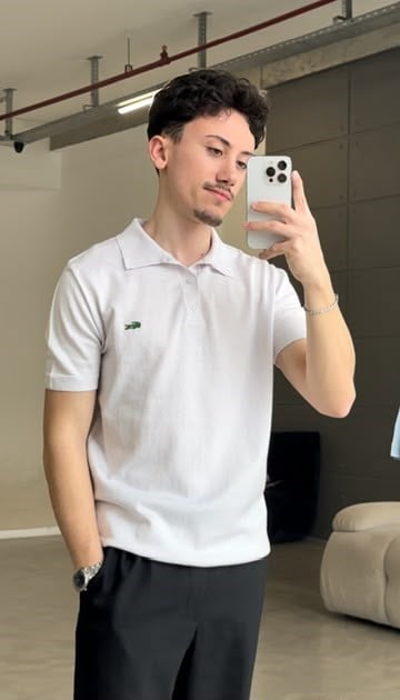 Lacoste Polo Yaka Beyaz